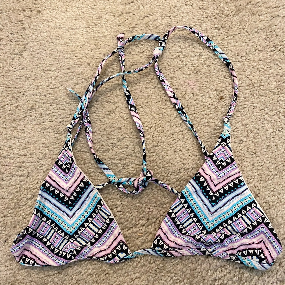 PacSun Triangle Bikini Top in Pastel Aztec Print